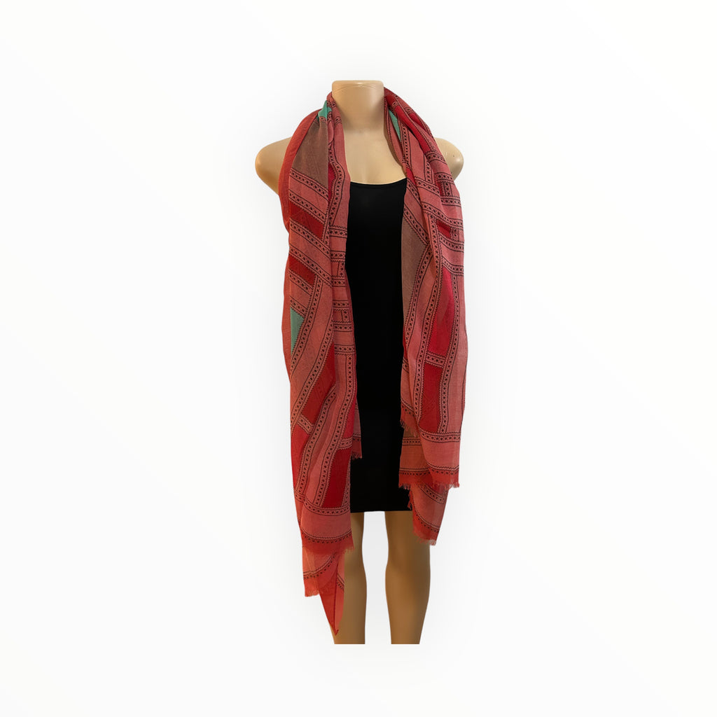 Ladies scarf square pattered-lightweight