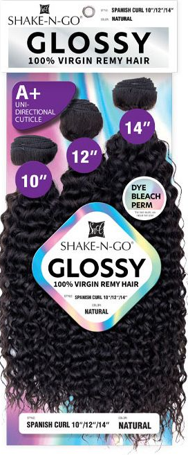 Enhance your hair with (Shake-N-Go) GLOSSY 100% Virgin Remy Hair 