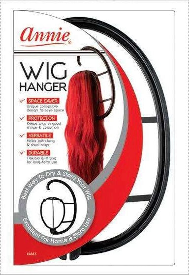 Wig Hanger Black provides a secure and stable support for wigs to keep them in perfect shape. The durable plastic design locks into place and can easily be flattened for storage. 