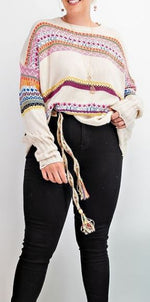 Load image into Gallery viewer, Women&#39;s Plus Boho Patterned Knitted Sweater Pullover

