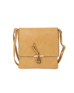 Load image into Gallery viewer, Ladies Fashion Cross-Body Bag Solid Color Faux Leatherette Cross-body Bag - Flap Over Magnetic Snap Button Closure With Strap Hook Décor
